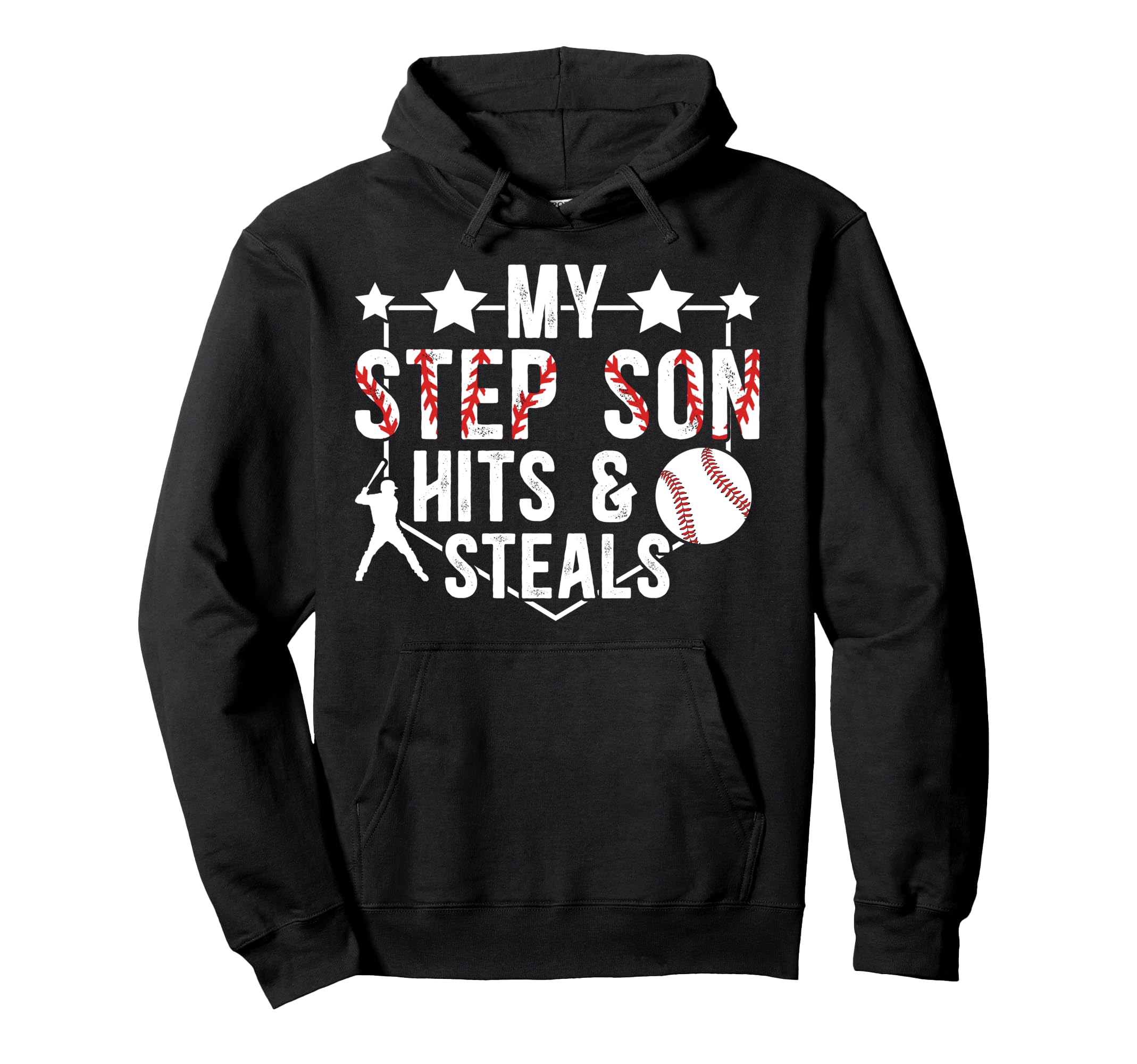 Funny Baseball Step Dad Baseball Player Hoodie - Graphic Print for Adults - T-Shirt, Sweatshirt, Hoodie