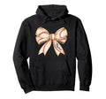 Baseball Mama Coquette Bow Red Brown Hoodie - Streetwear Style Men Women - T-Shirt, Sweatshirt, Hoodie