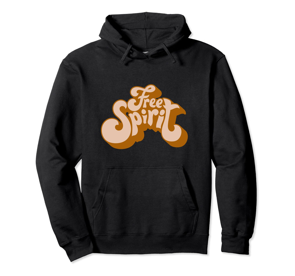 Free Spirit Typography 90S Hippie Hoodie - Casual Everyday Wear for Adults - T-Shirt, Sweatshirt, Hoodie