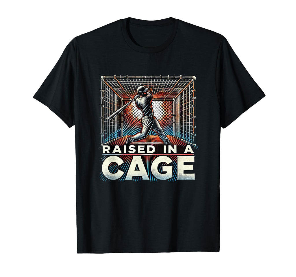 Raised Cage Baseball Training Batting T-Shirt - Graphic Print for Adults - T-Shirt, Sweatshirt, Hoodie