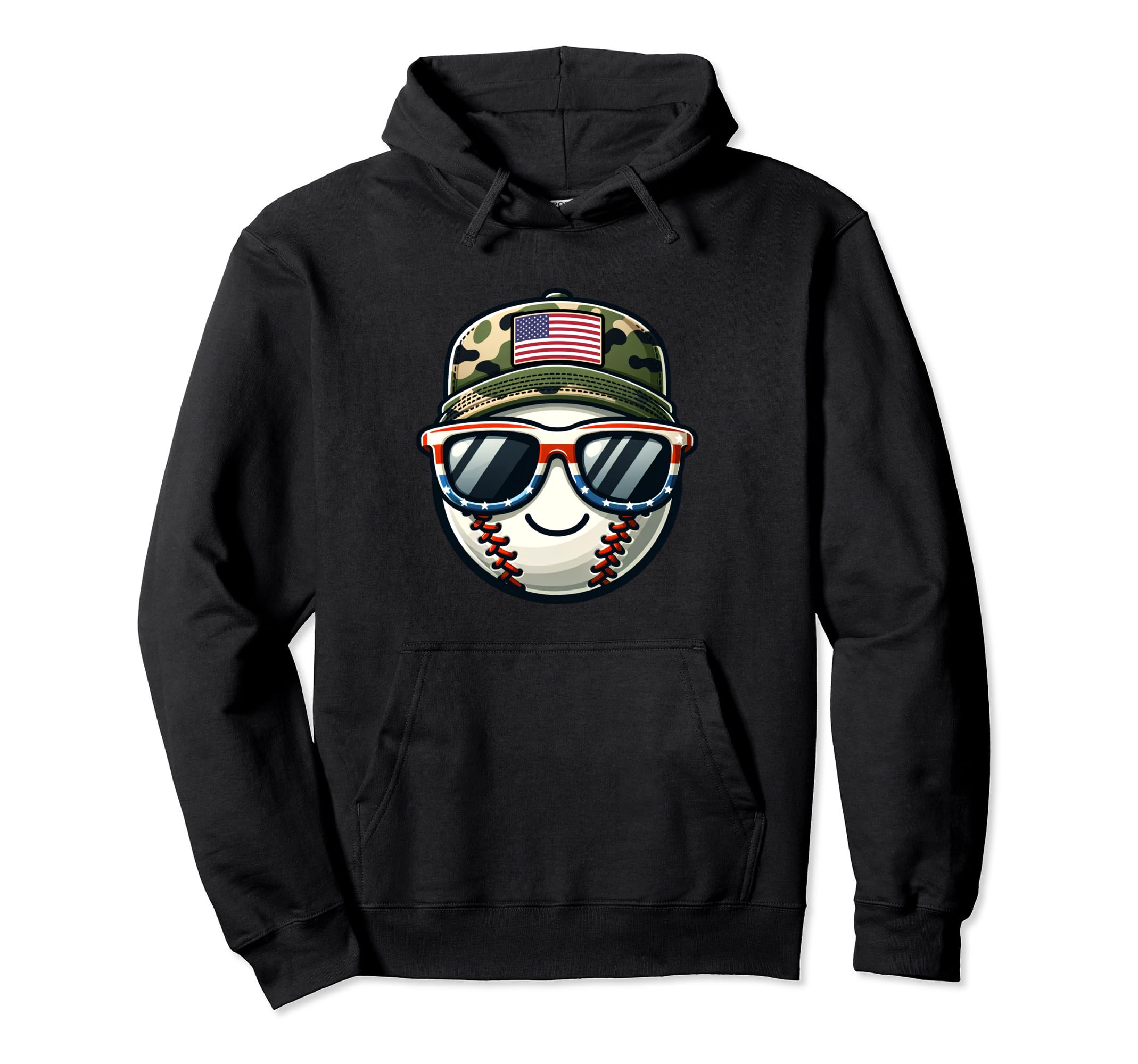 Baseball 4Th July Usa Flag Dad Father Hoodie - Casual Everyday Wear Unisex - T-Shirt, Sweatshirt, Hoodie