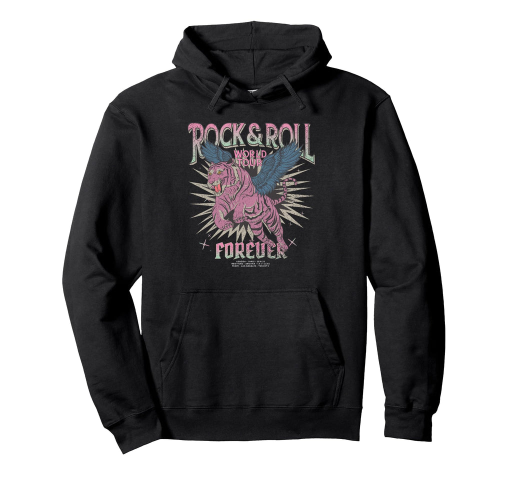 Rock N Roll Tiger Band Hoodie - Novelty Apparel Men Women - T-Shirt, Sweatshirt, Hoodie