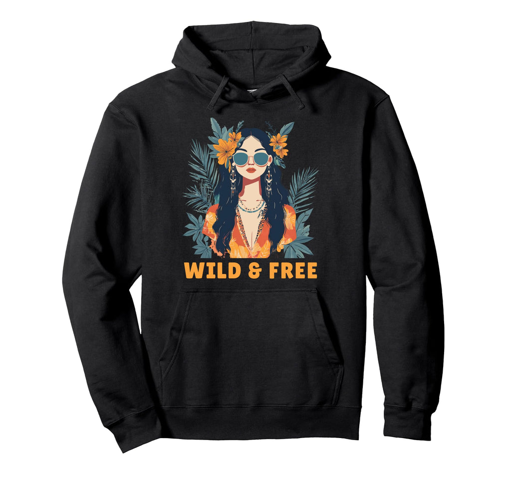 Wild And Free Bohemian Boho Hippie Hoodie - Custom Art Print Men Women - T-Shirt, Sweatshirt, Hoodie