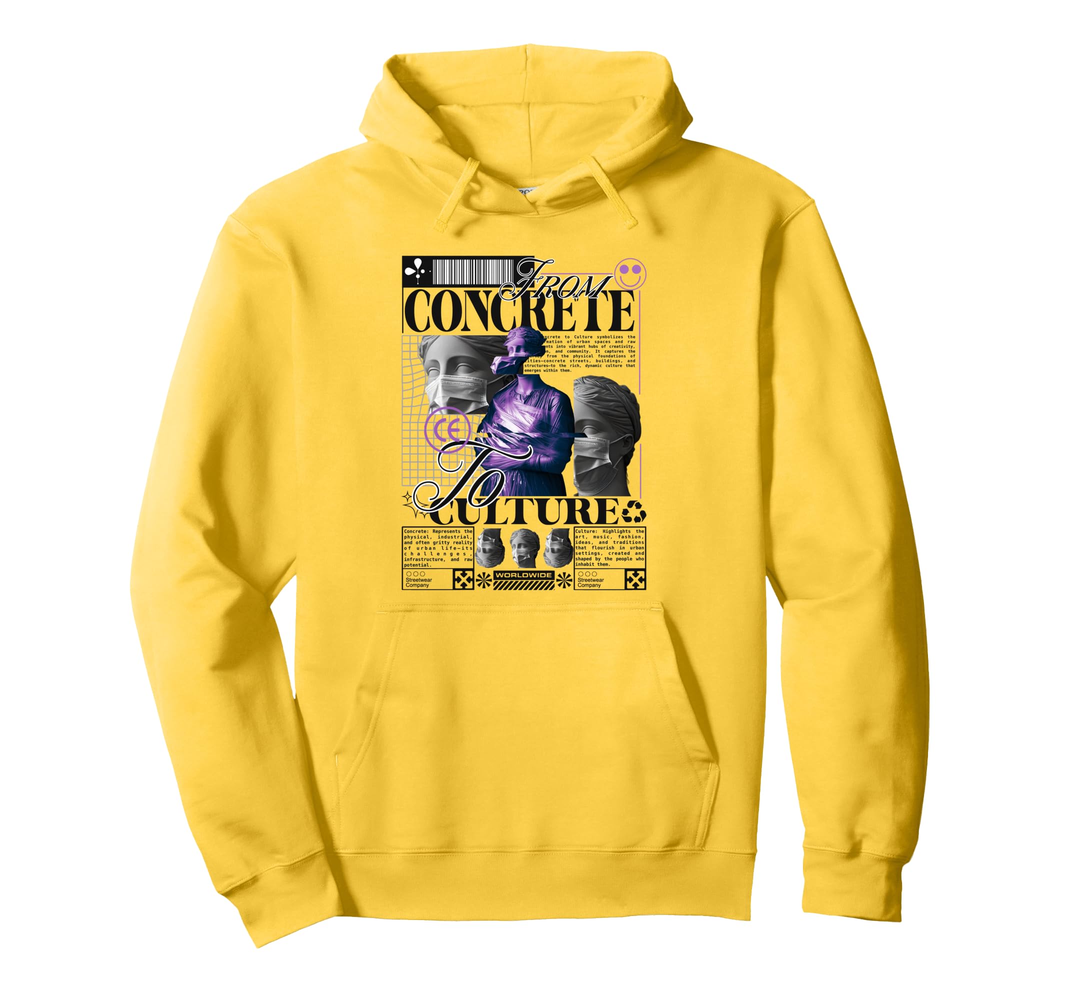 Y2K Concrete To Culture Bold Urban Hoodie - Novelty Apparel for Adults - T-Shirt, Sweatshirt, Hoodie