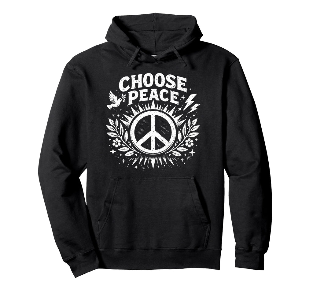 Choose Peace Boho Dove Laurel Positive Hoodie - Graphic Print Men Women - T-Shirt, Sweatshirt, Hoodie