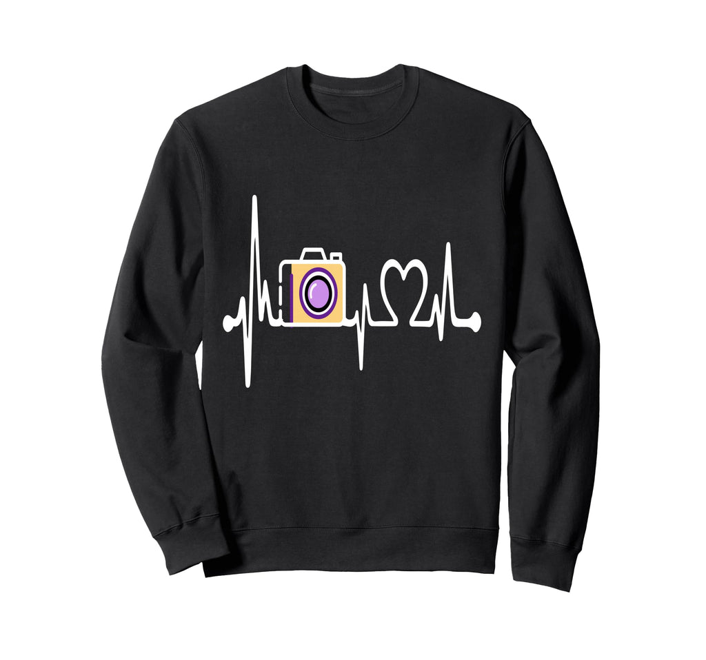 Womens Funny Camera Heartbeat Sweatshirt - Casual Everyday Wear Unisex - T-Shirt, Sweatshirt, Hoodie