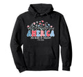 250 Years Flower America Boho Floral 2026 Hoodie - Graphic Print Unisex - T-Shirt, Sweatshirt, Hoodie