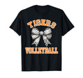Tigers Volleyball Coquette Bow Game Day T-Shirt - Custom Art Print Unisex - T-Shirt, Sweatshirt, Hoodie