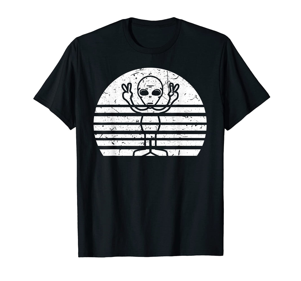 Distressed Peace Alien Gift T-Shirt - Graphic Print for Adults - T-Shirt, Sweatshirt, Hoodie