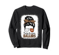 Volleyball And Football Mom Messy Bun Sweatshirt - Trendy Graphic Unisex - T-Shirt, Sweatshirt, Hoodie
