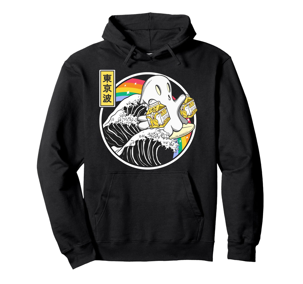 Surfing Ghost Banana Milk Cartons Hoodie - Custom Art Print Men Women - T-Shirt, Sweatshirt, Hoodie