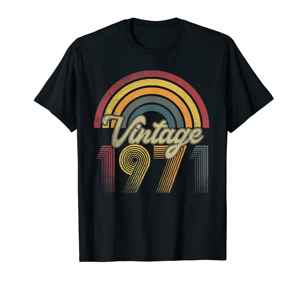 1971 52Nd Birthday Rainbow T-Shirt - Aesthetic Graphic for Adults - T-Shirt, Sweatshirt, Hoodie