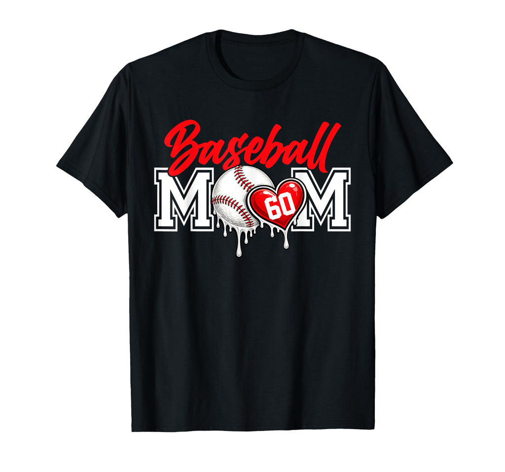 Personalized Proud Mom Jersey Number 60 T-Shirt - Custom Art Print Unisex - T-Shirt, Sweatshirt, Hoodie