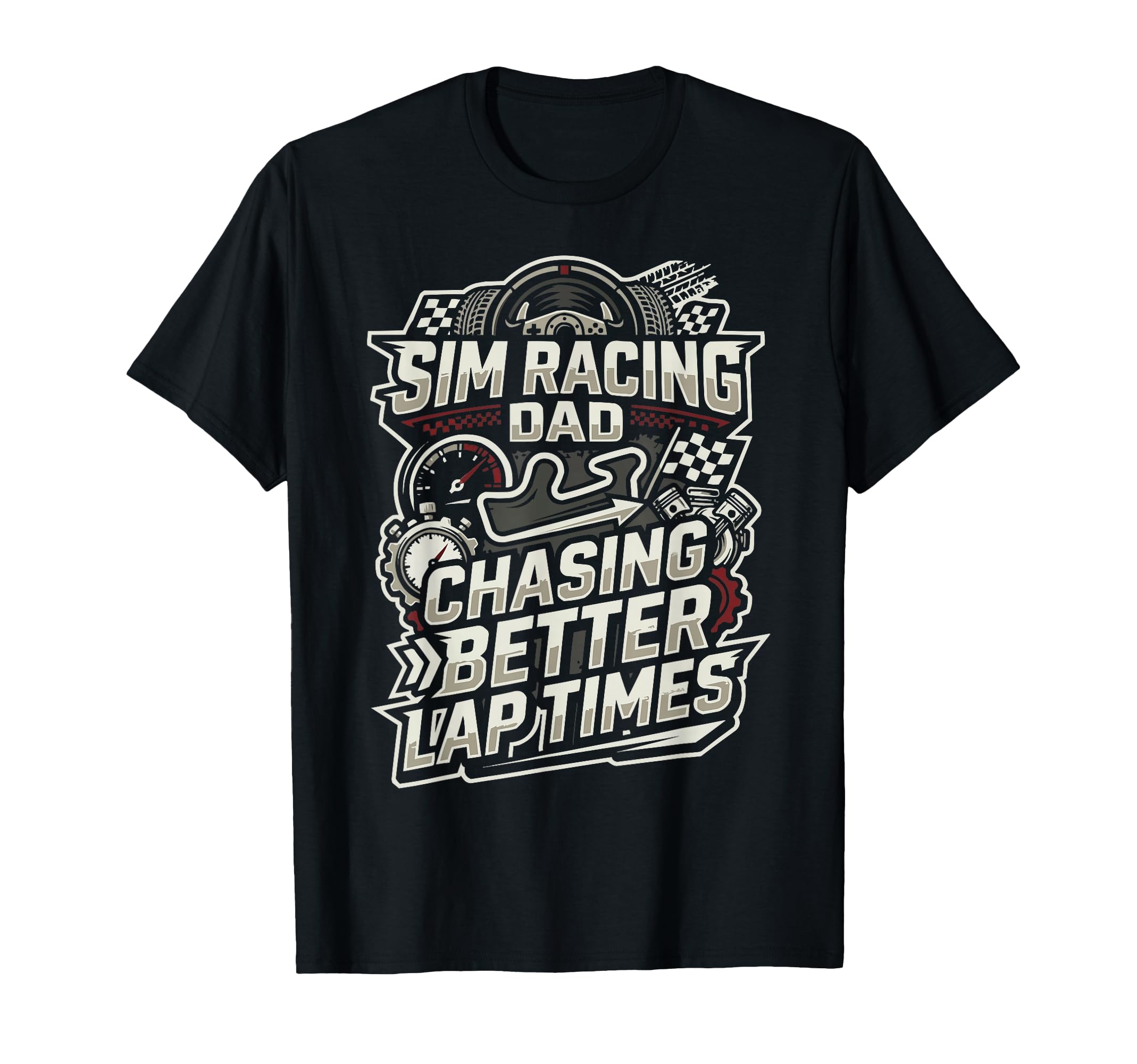 Sim Racing Dad Virtual Racing Game T-Shirt - Custom Art Print for Adults - T-Shirt, Sweatshirt, Hoodie