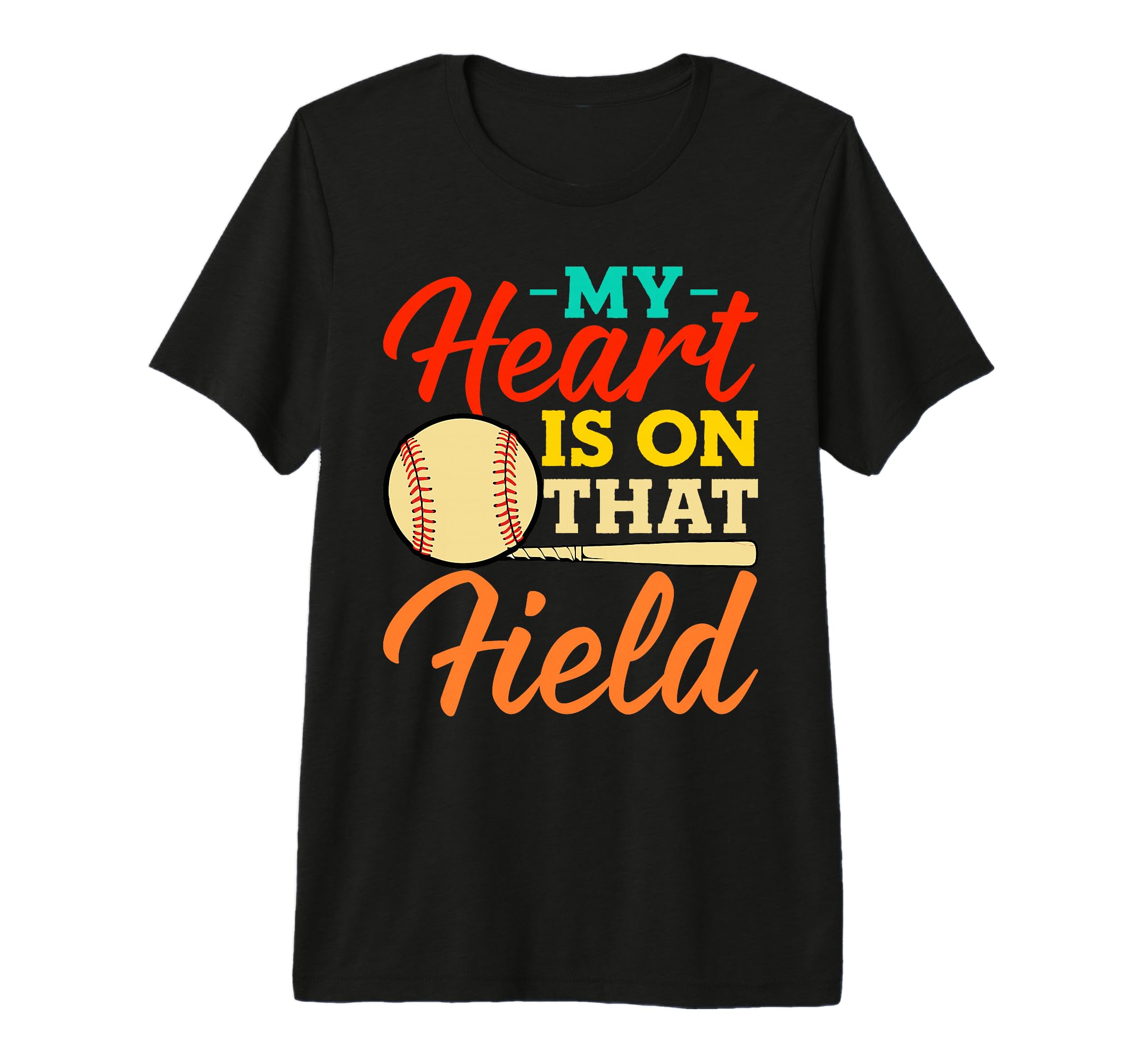 My Heart Is That Field Baseball Mom T-Shirt - Trendy Graphic for Adults - T-Shirt, Sweatshirt, Hoodie