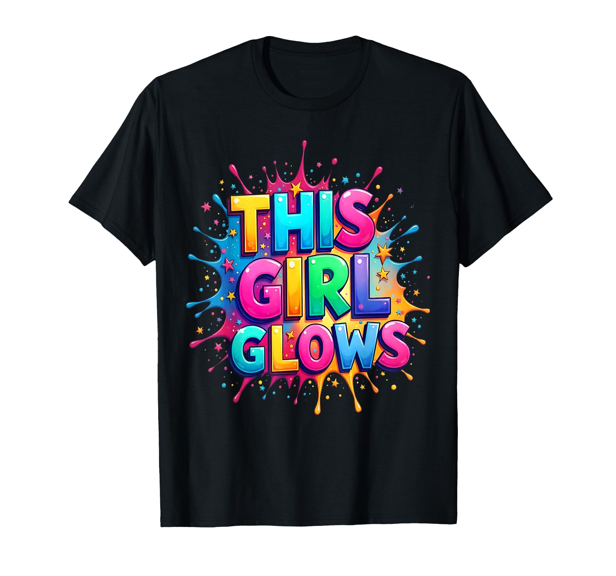 This Glows Colorful 90S 80S Rainbow T-Shirt - Trendy Graphic Men Women - T-Shirt, Sweatshirt, Hoodie