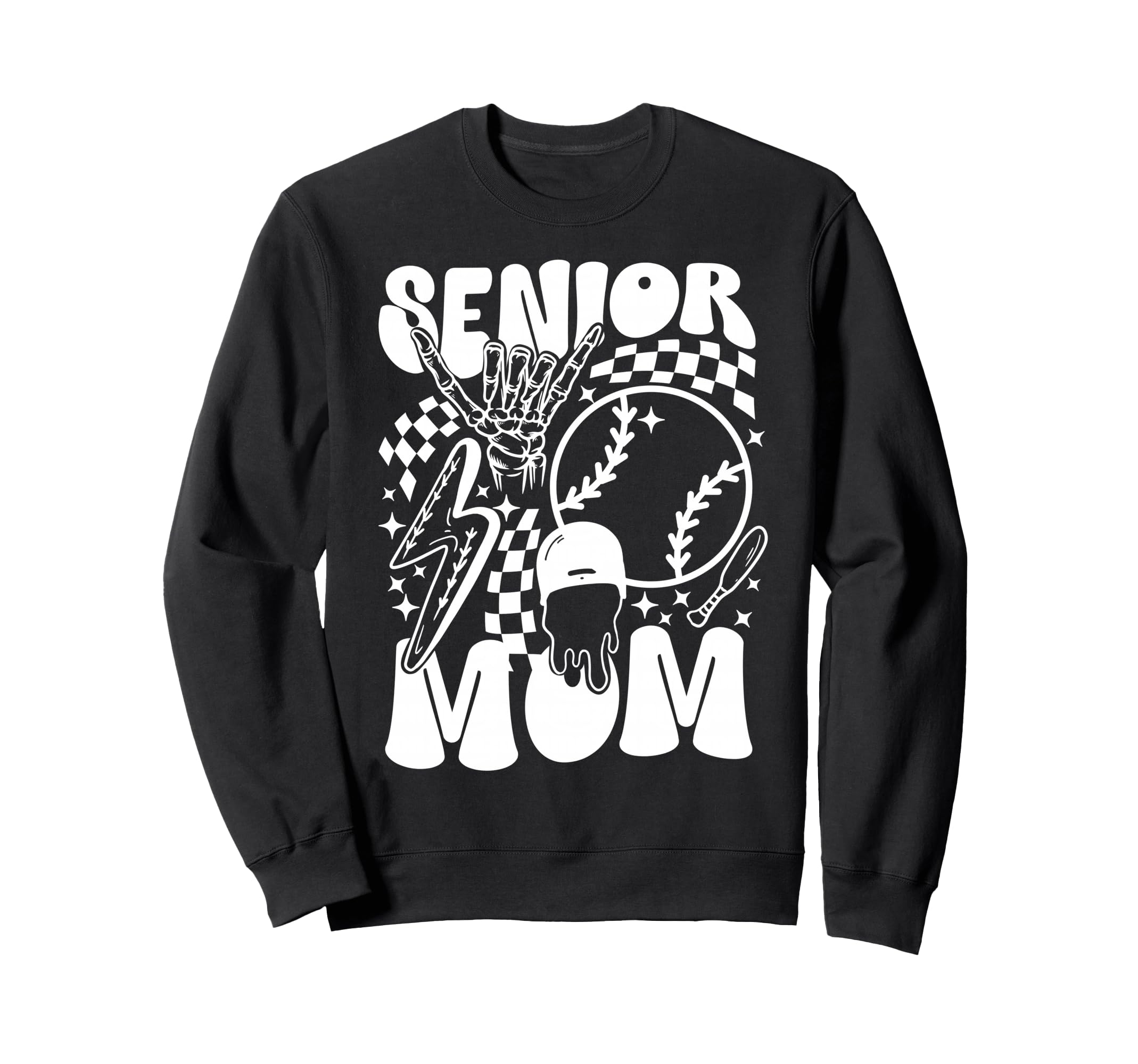 Groovy Baseball Senior Mom Baseball Sweatshirt - Novelty Apparel Men Women - T-Shirt, Sweatshirt, Hoodie