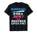 Baseball Or Bow Cheerleader Brother Loves T-Shirt - Graphic Print Unisex - T-Shirt, Sweatshirt, Hoodie