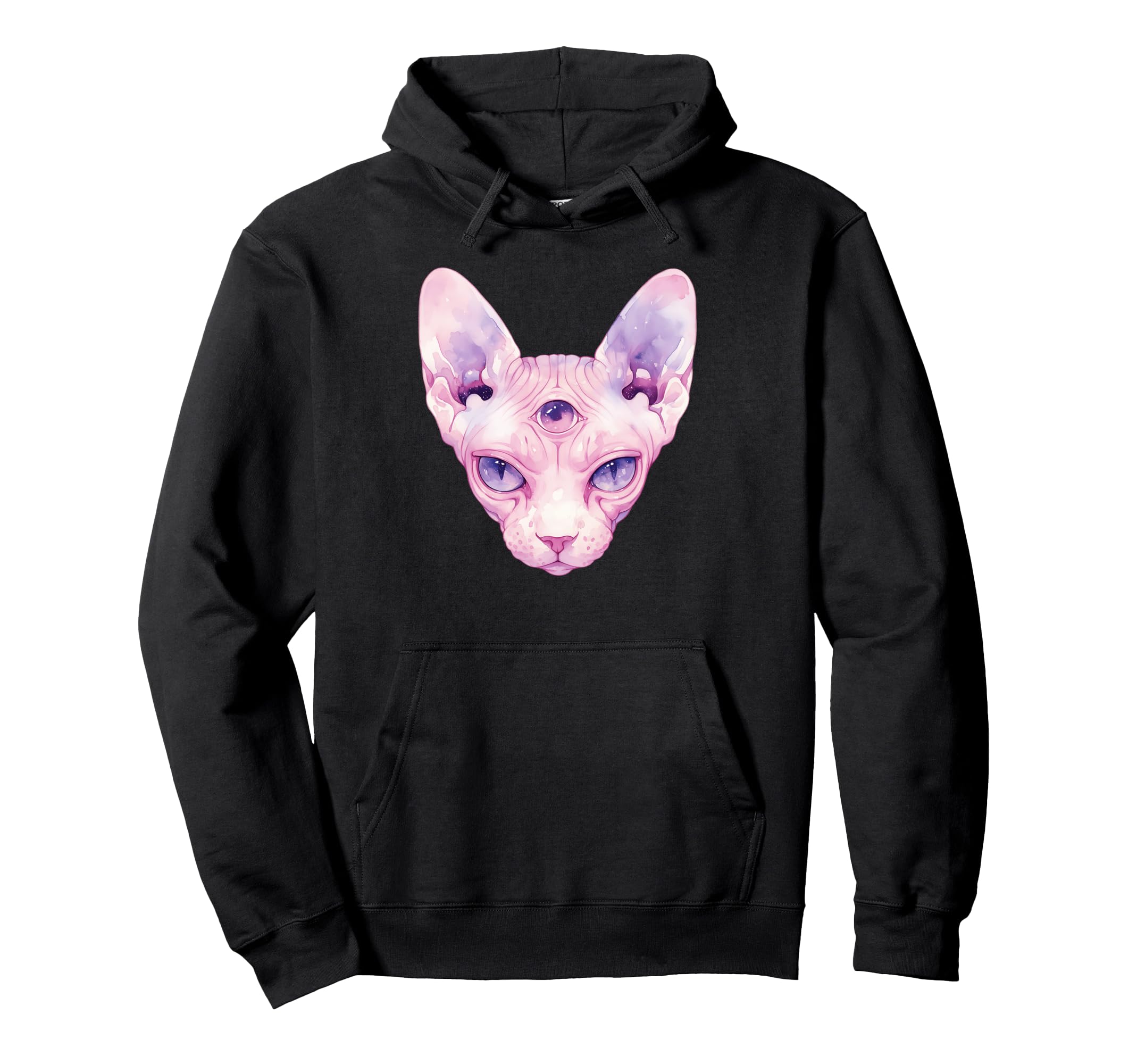 Sphynx Cat Pastel Goth Y2K Punk Aesthetic Hoodie - Minimalist Print Unisex - T-Shirt, Sweatshirt, Hoodie
