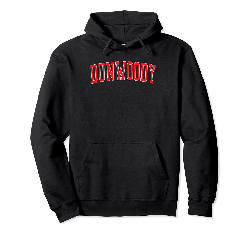 Dunwoody Ga Varsity Red Text Hoodie - Casual Everyday Wear Men Women - T-Shirt, Sweatshirt, Hoodie