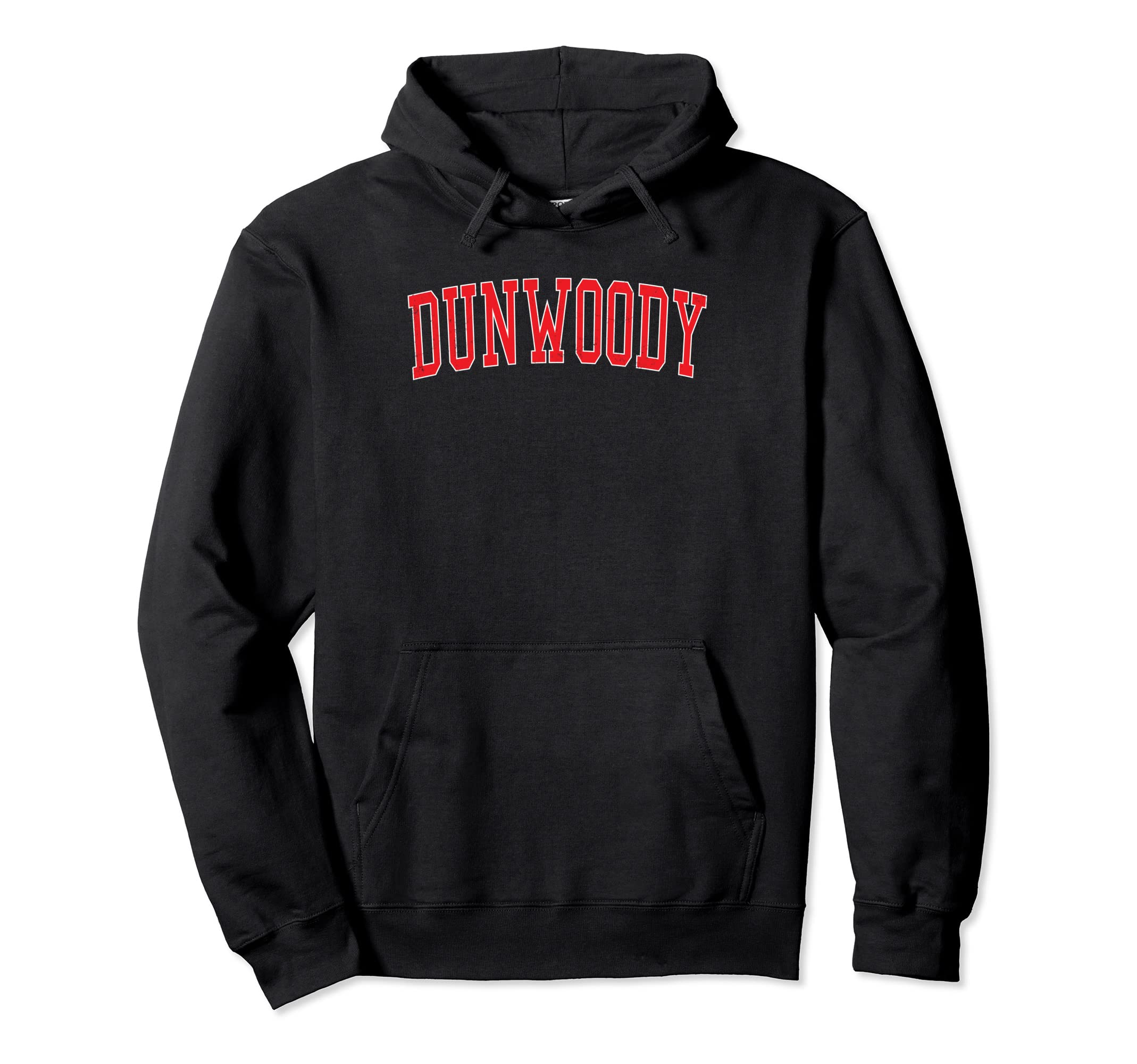 Dunwoody Ga Varsity Red Text Hoodie - Casual Everyday Wear Men Women - T-Shirt, Sweatshirt, Hoodie
