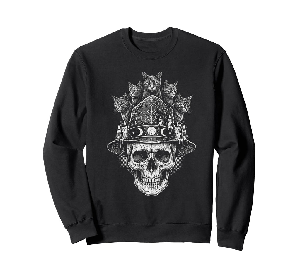 Skull Cat Skeleton Kitty Kitten Gothic Sweatshirt - Graphic Print Unisex - T-Shirt, Sweatshirt, Hoodie