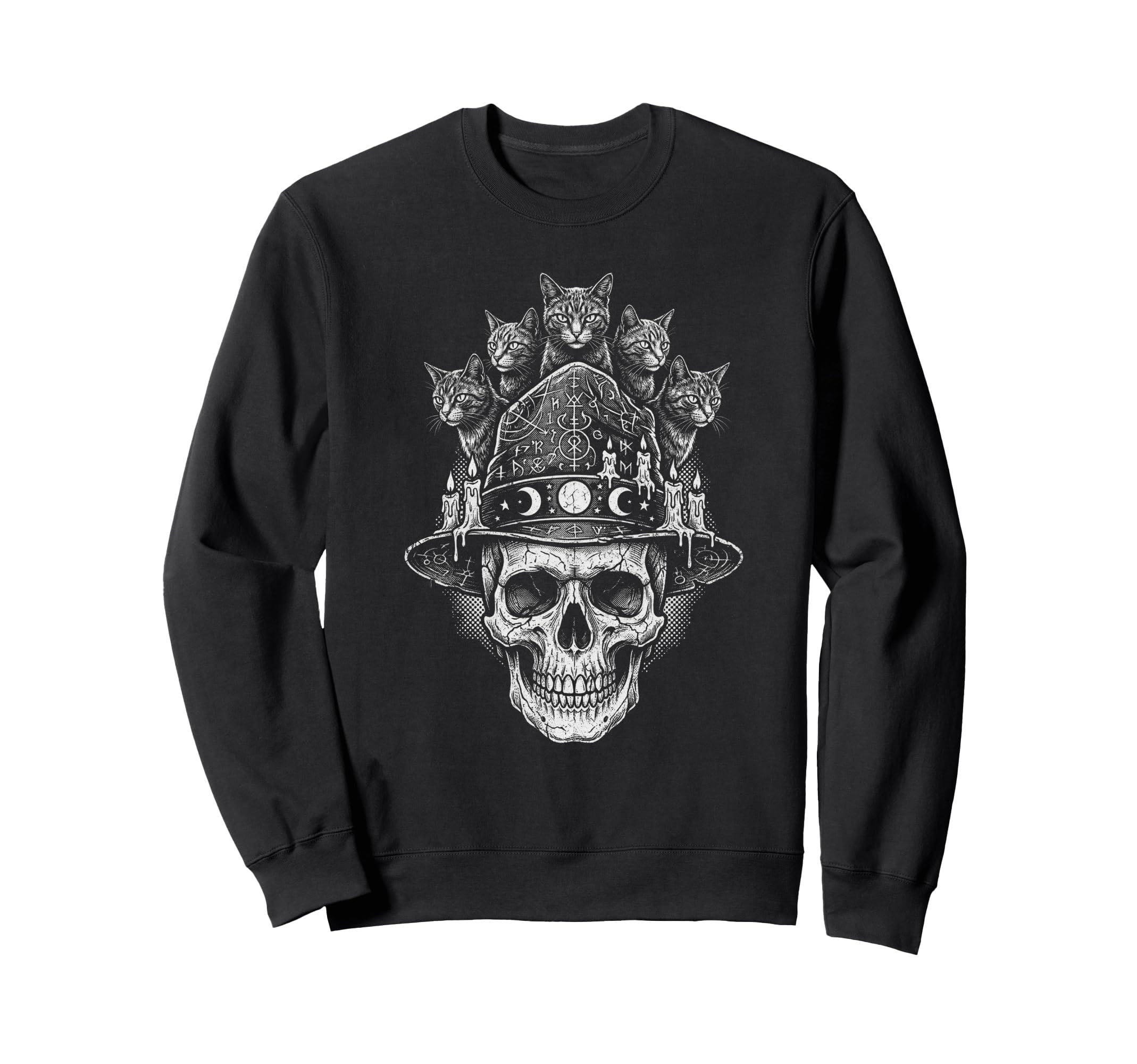 Skull Cat Skeleton Kitty Kitten Gothic Sweatshirt - Graphic Print Unisex - T-Shirt, Sweatshirt, Hoodie