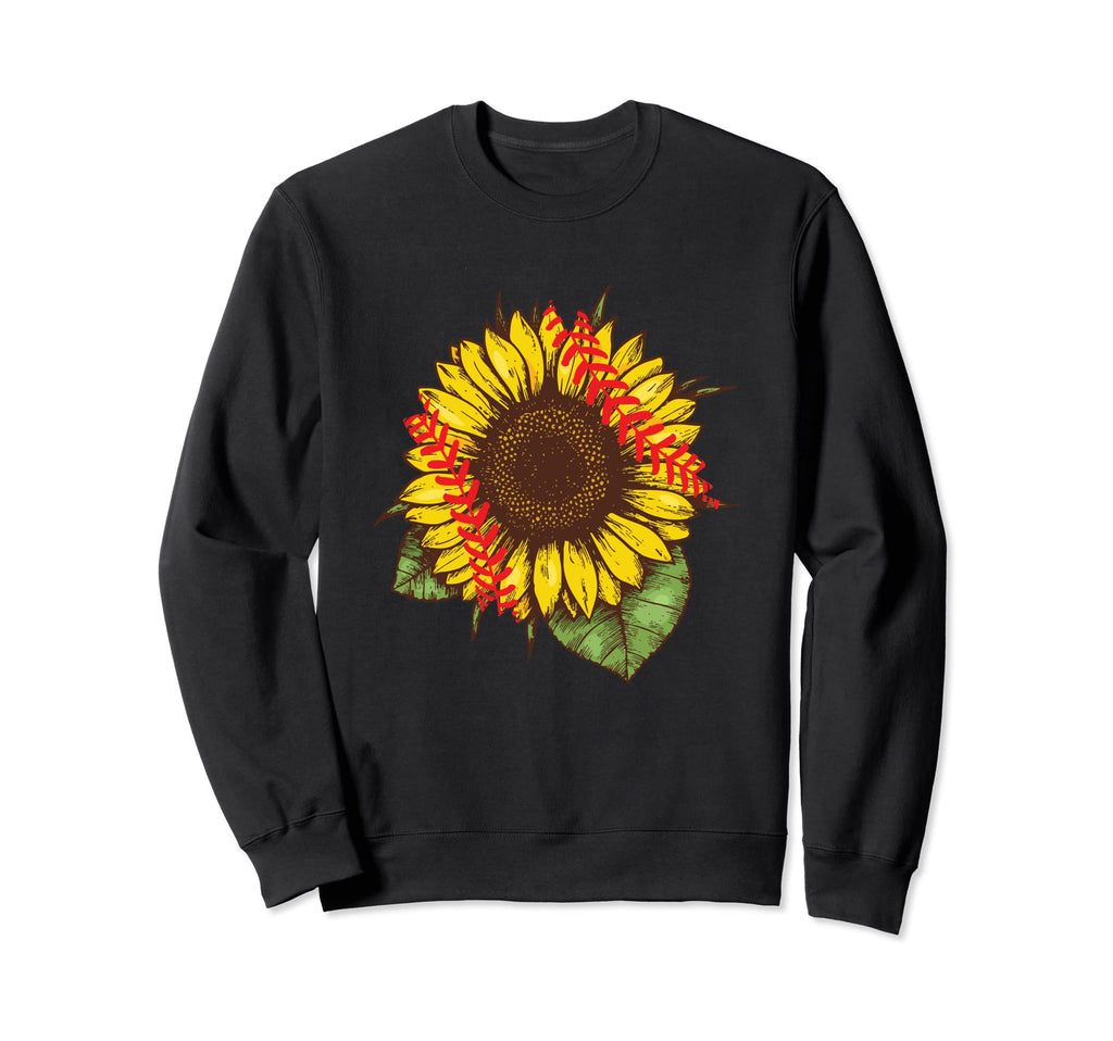 Softball Sunflower Mom Mother Softball Sweatshirt - Minimalist Print Unisex - T-Shirt, Sweatshirt, Hoodie
