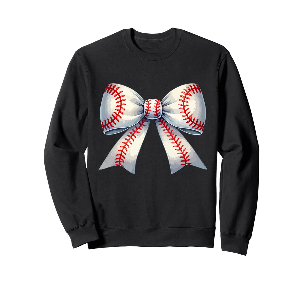 Coquette Baseball Bow Baseball Sweatshirt - Fun Novelty Design for Adults - T-Shirt, Sweatshirt, Hoodie