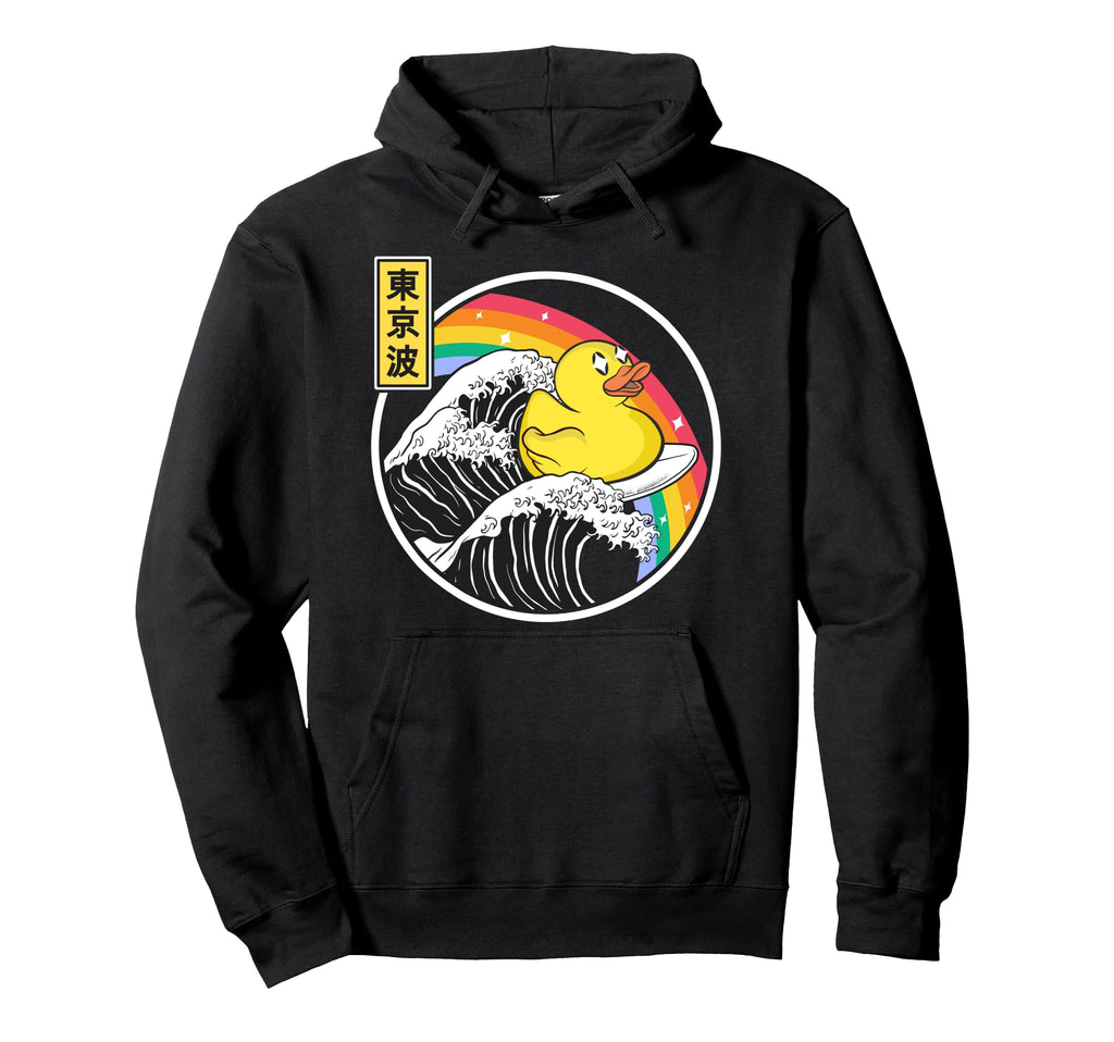 Rubber Duck Surfing Kanagawa Wave Hoodie - Casual Everyday Wear Men Women - T-Shirt, Sweatshirt, Hoodie