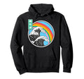 Kanagawa Wave Rainbow Japan 80S Hoodie - Fun Novelty Design for Adults - T-Shirt, Sweatshirt, Hoodie