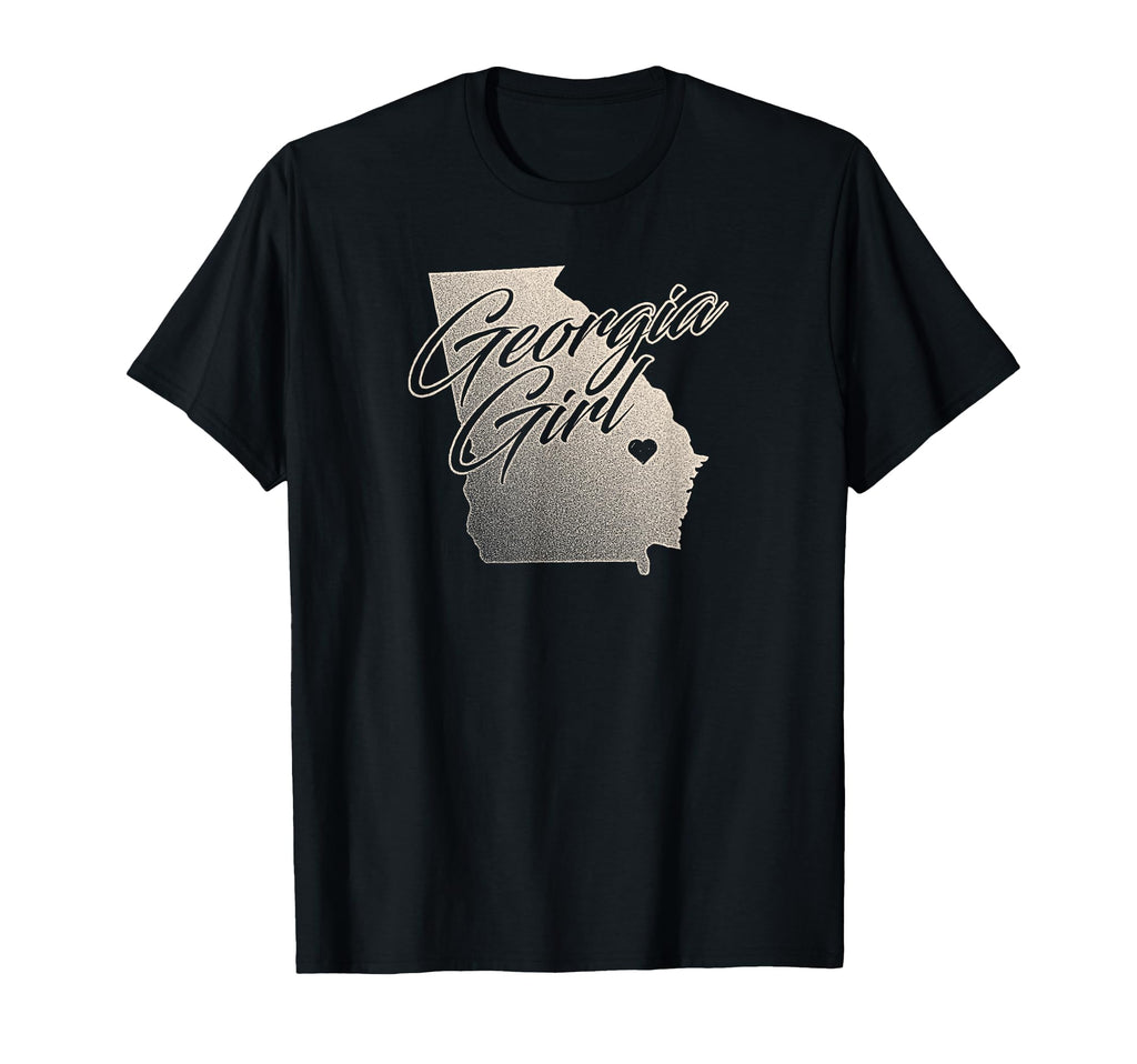 Georgia Distressed State Outline Womens T-Shirt - Unique Graphic for Adults - T-Shirt, Sweatshirt, Hoodie