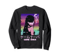 Aesthetic Japanese Vaporwave Sad Sweatshirt - Minimalist Print for Adults - T-Shirt, Sweatshirt, Hoodie