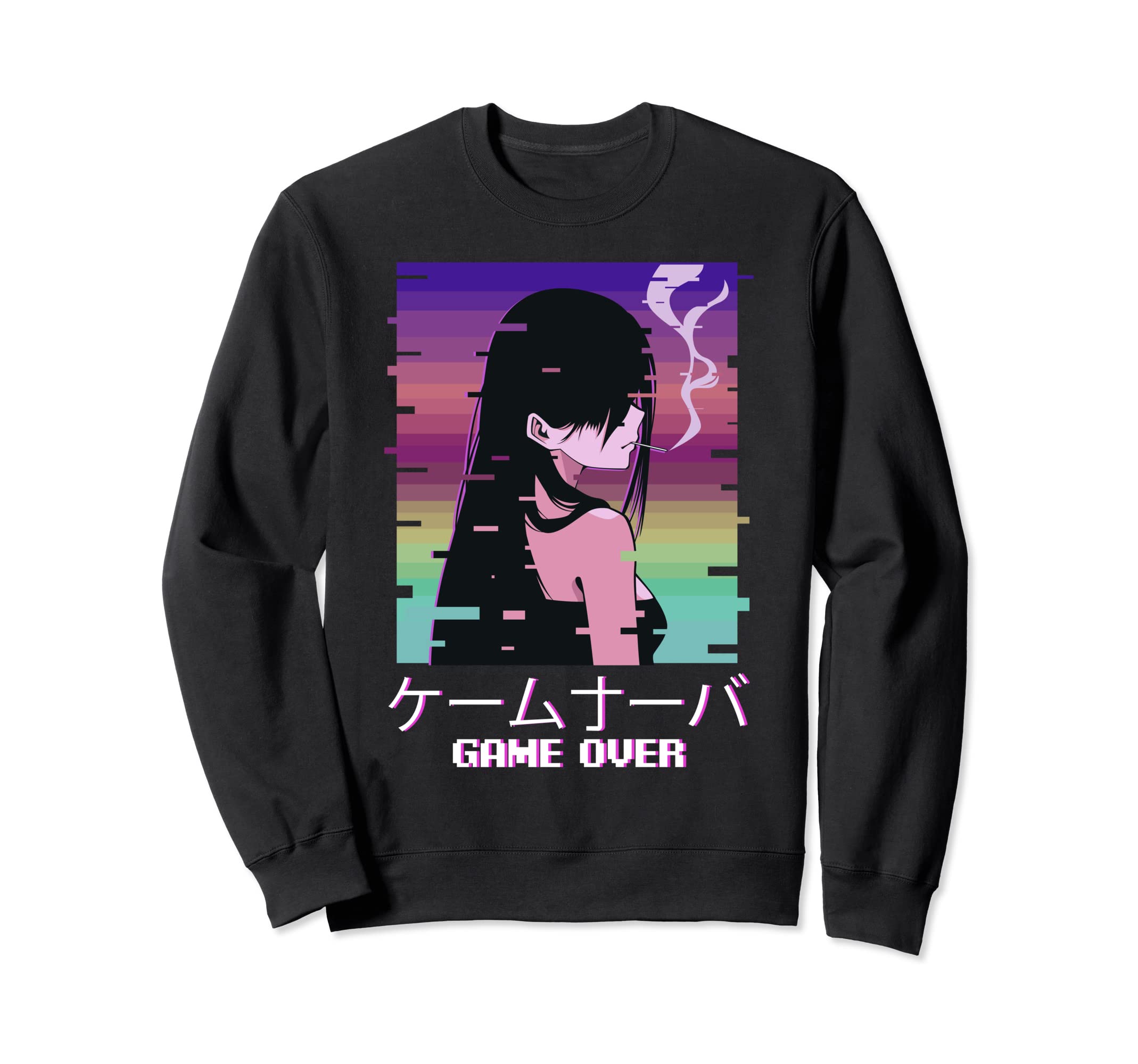 Aesthetic Japanese Vaporwave Sad Sweatshirt - Minimalist Print for Adults - T-Shirt, Sweatshirt, Hoodie
