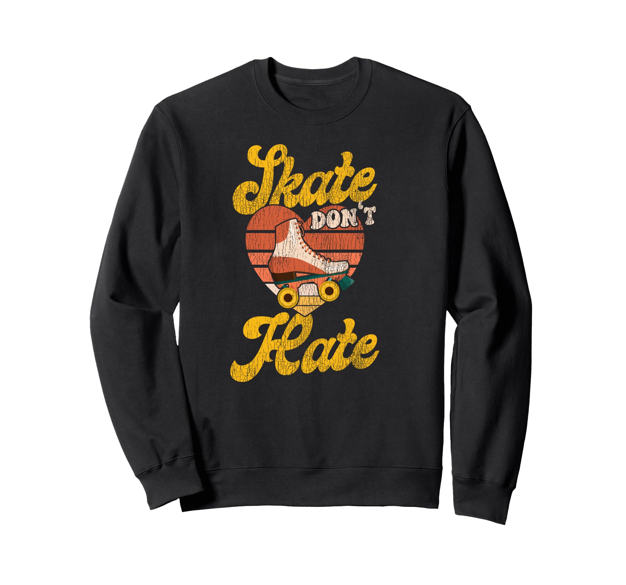 Roller Skating Skate 1970S Heart Sweatshirt - Novelty Apparel for Adults - T-Shirt, Sweatshirt, Hoodie