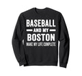 Baseball And My Boston Mama Dog Sweatshirt - Aesthetic Graphic for Adults - T-Shirt, Sweatshirt, Hoodie