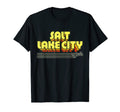 Salt Lake City Utah Stripes T-Shirt - Novelty Apparel for Adults - T-Shirt, Sweatshirt, Hoodie