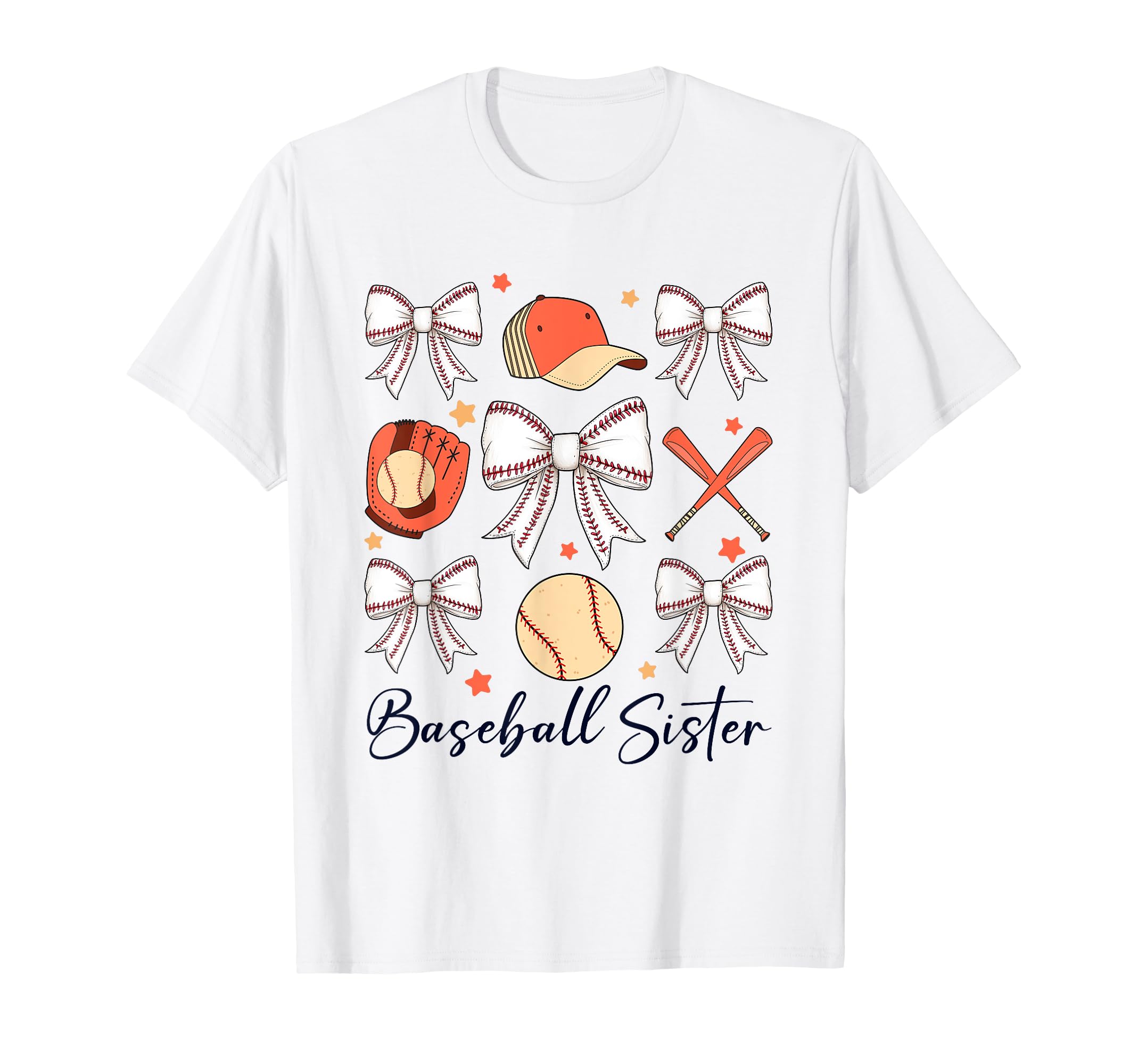 Baseball Sister Coquette Bow Cheer T-Shirt - Novelty Apparel Men Women - T-Shirt, Sweatshirt, Hoodie