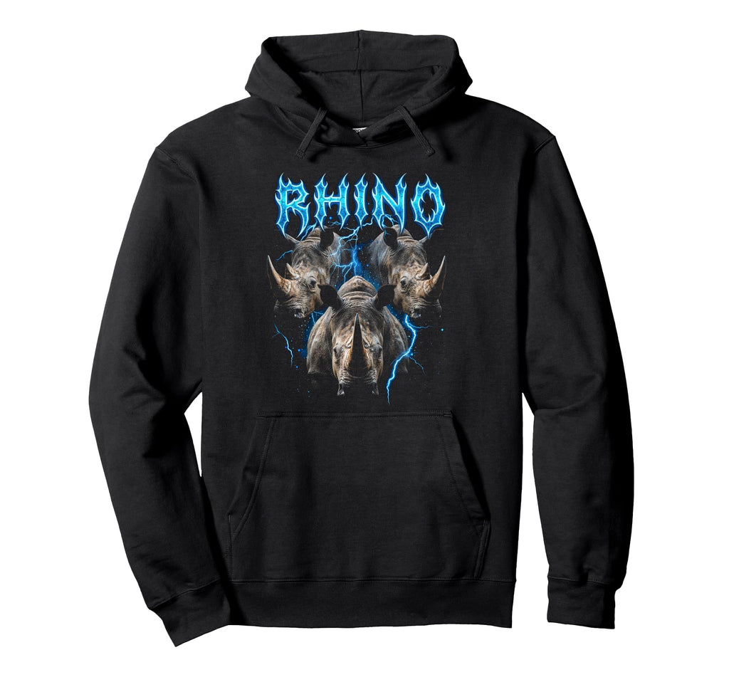 Rhino 90S Heavy Metal Rhinoceros Hoodie - Casual Everyday Wear for Adults - T-Shirt, Sweatshirt, Hoodie