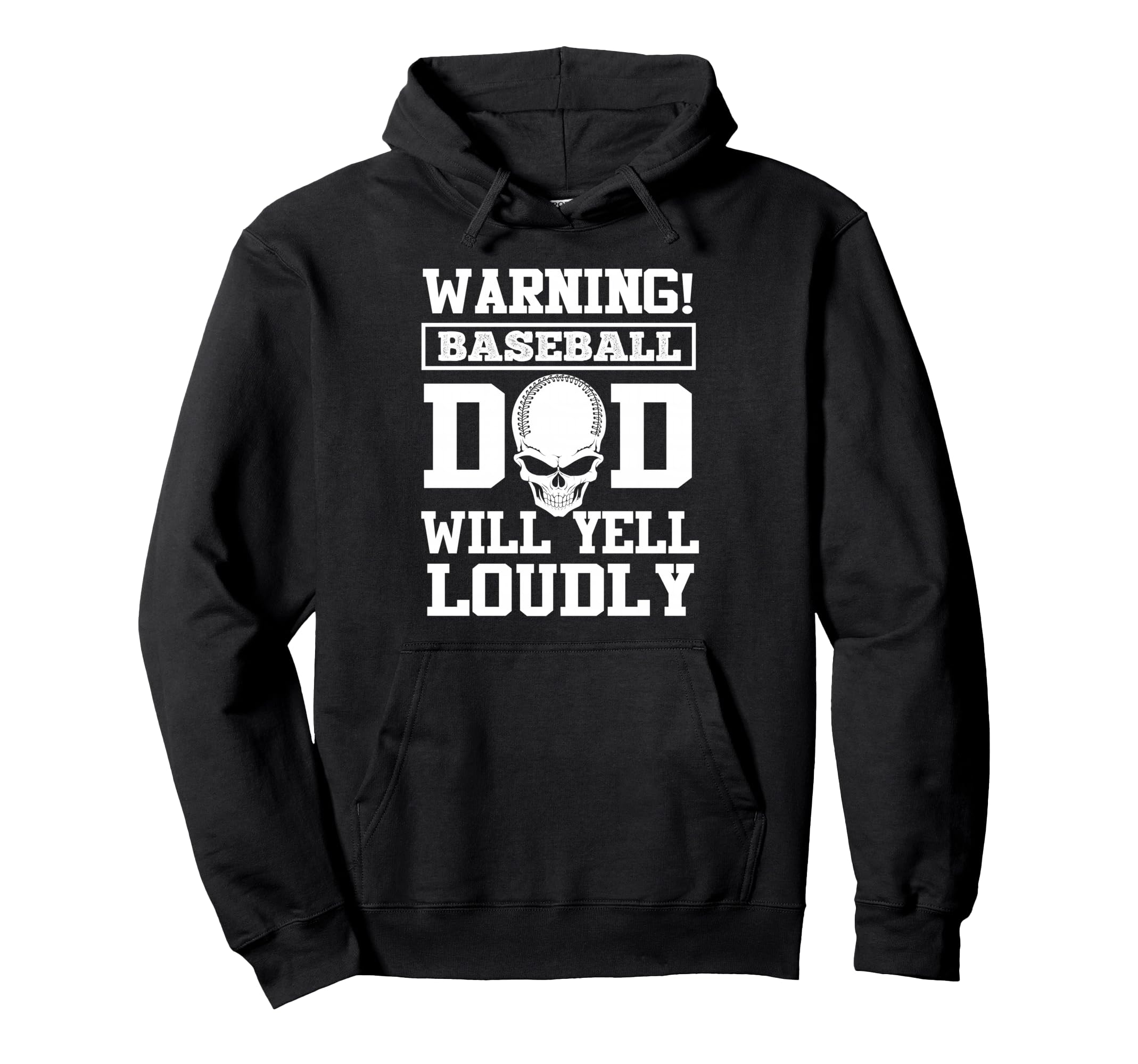 Warning Baseball Dad Skull Softball Player Hoodie - Novelty Apparel Unisex - T-Shirt, Sweatshirt, Hoodie