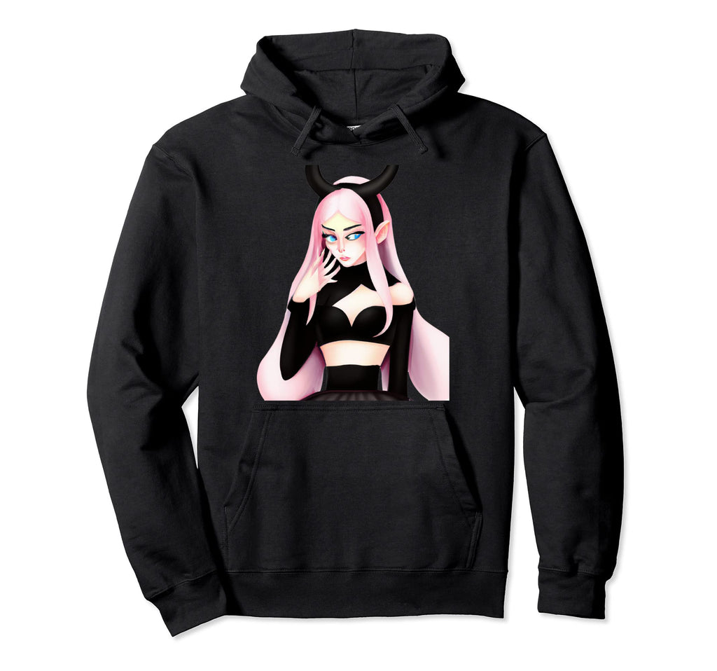 Anime Goth Horns Art Hoodie - Trendy Graphic Unisex - T-Shirt, Sweatshirt, Hoodie