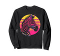 Zebra Vaporwave Aesthetic Sweatshirt - Fun Novelty Design for Adults - T-Shirt, Sweatshirt, Hoodie