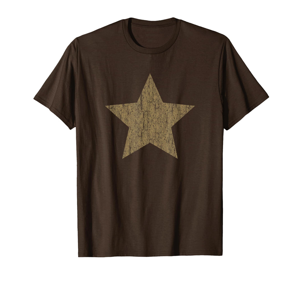Grunge Star Distressed Brown T-Shirt - Minimalist Print Unisex - T-Shirt, Sweatshirt, Hoodie
