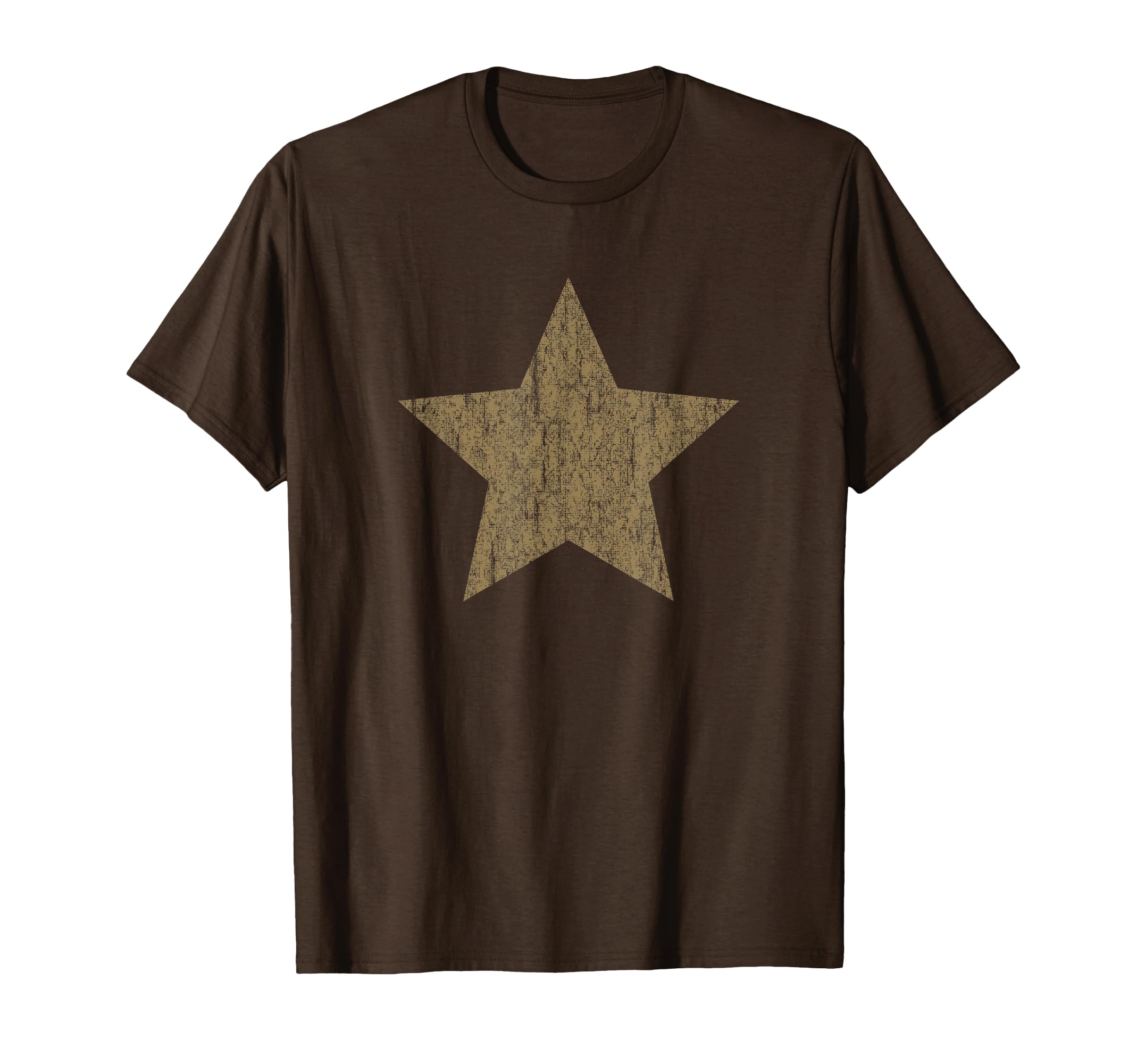 Grunge Star Distressed Brown T-Shirt - Minimalist Print Unisex - T-Shirt, Sweatshirt, Hoodie