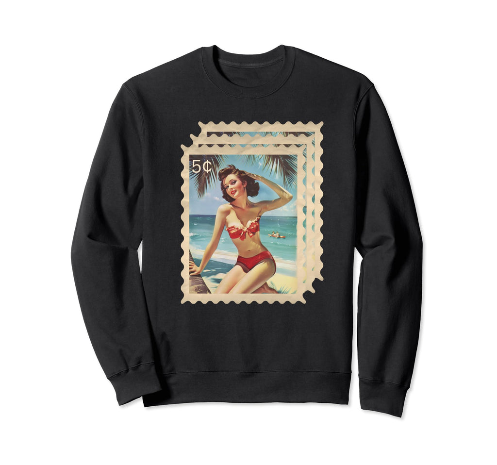 Pin Up Stamp Sweatshirt - Minimalist Print Men Women - T-Shirt, Sweatshirt, Hoodie