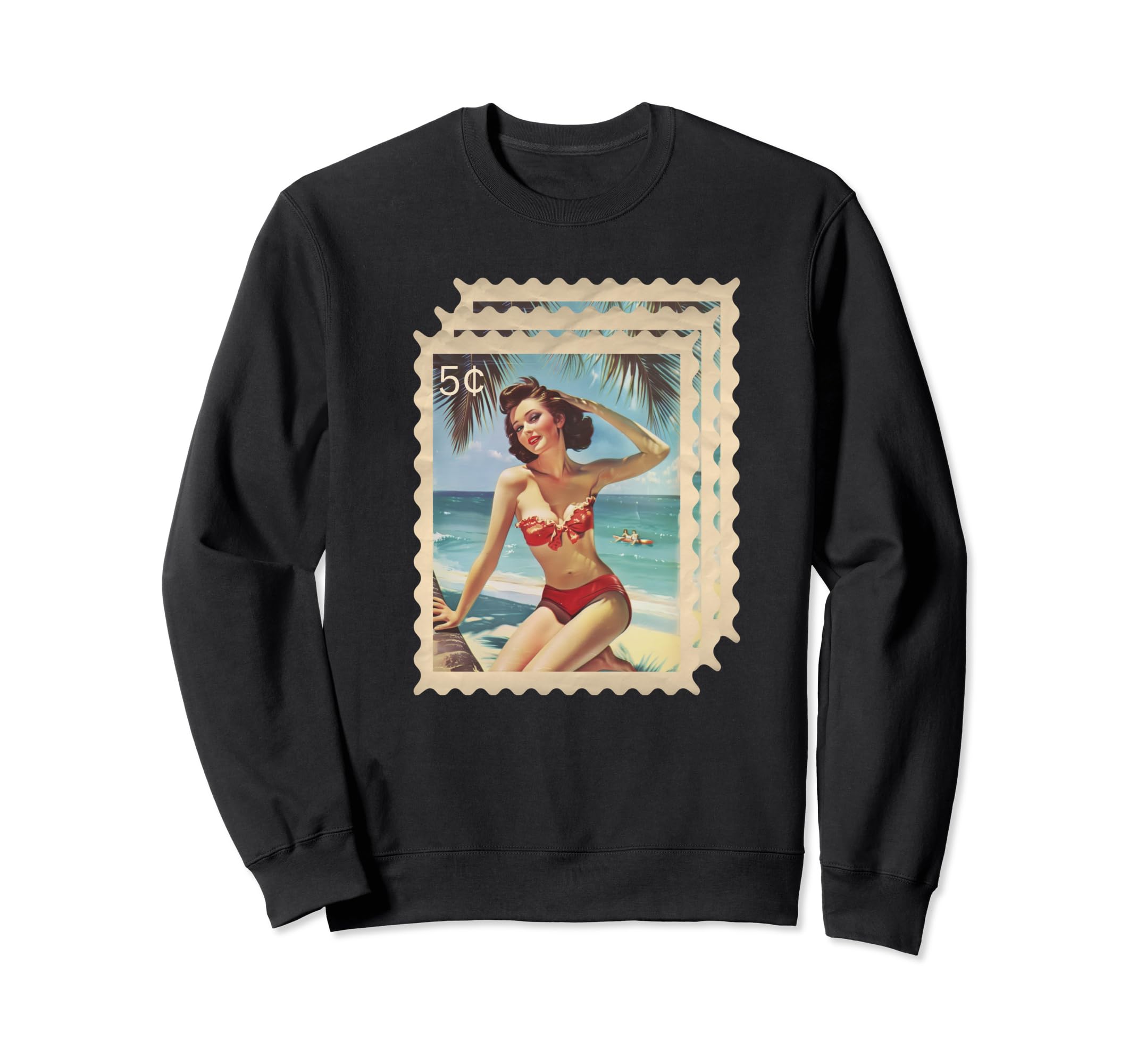 Pin Up Stamp Sweatshirt - Minimalist Print Men Women - T-Shirt, Sweatshirt, Hoodie