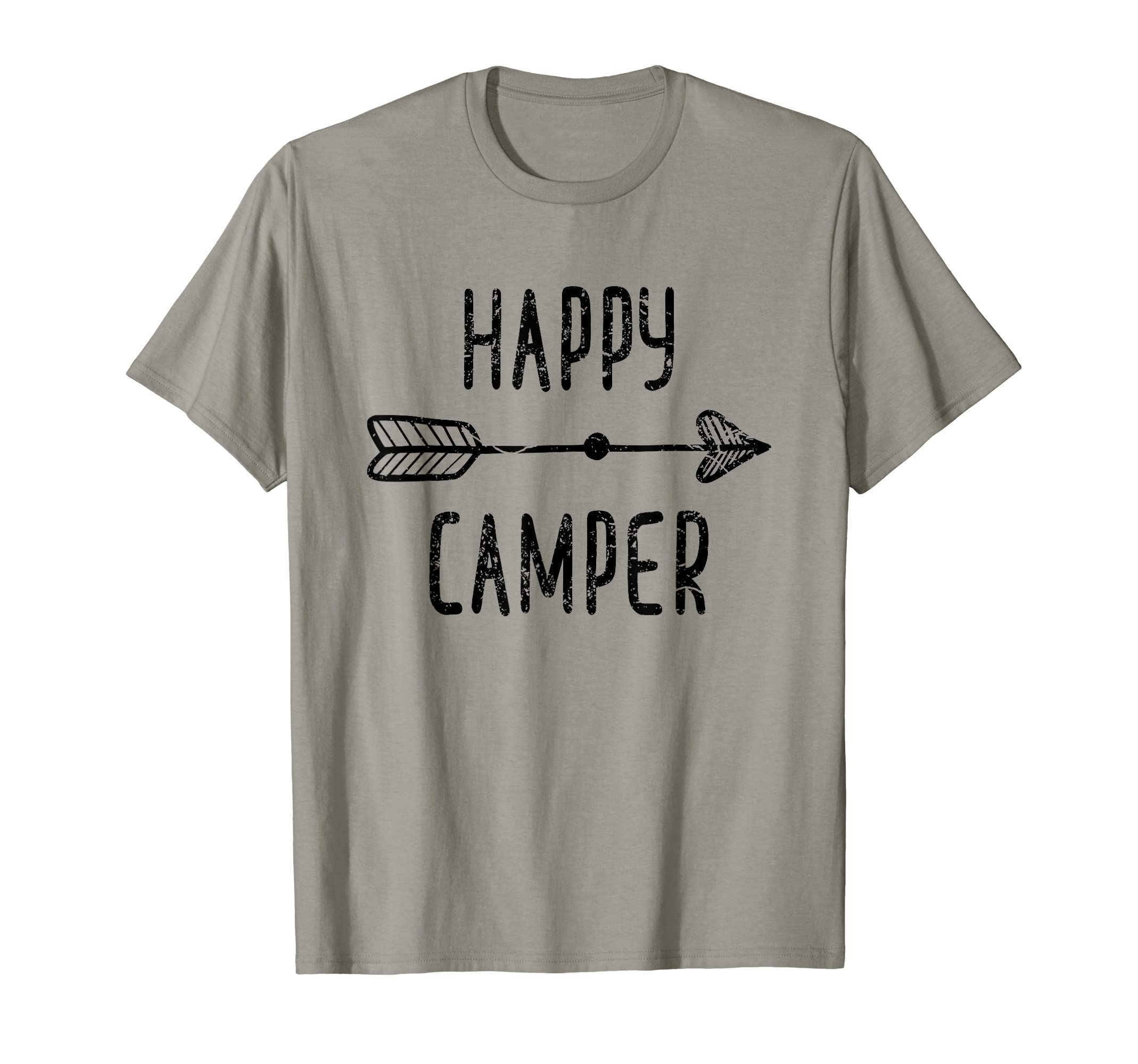 Distressed Camping Boho Arrow Happy Camper T-Shirt - Graphic Print Unisex - T-Shirt, Sweatshirt, Hoodie