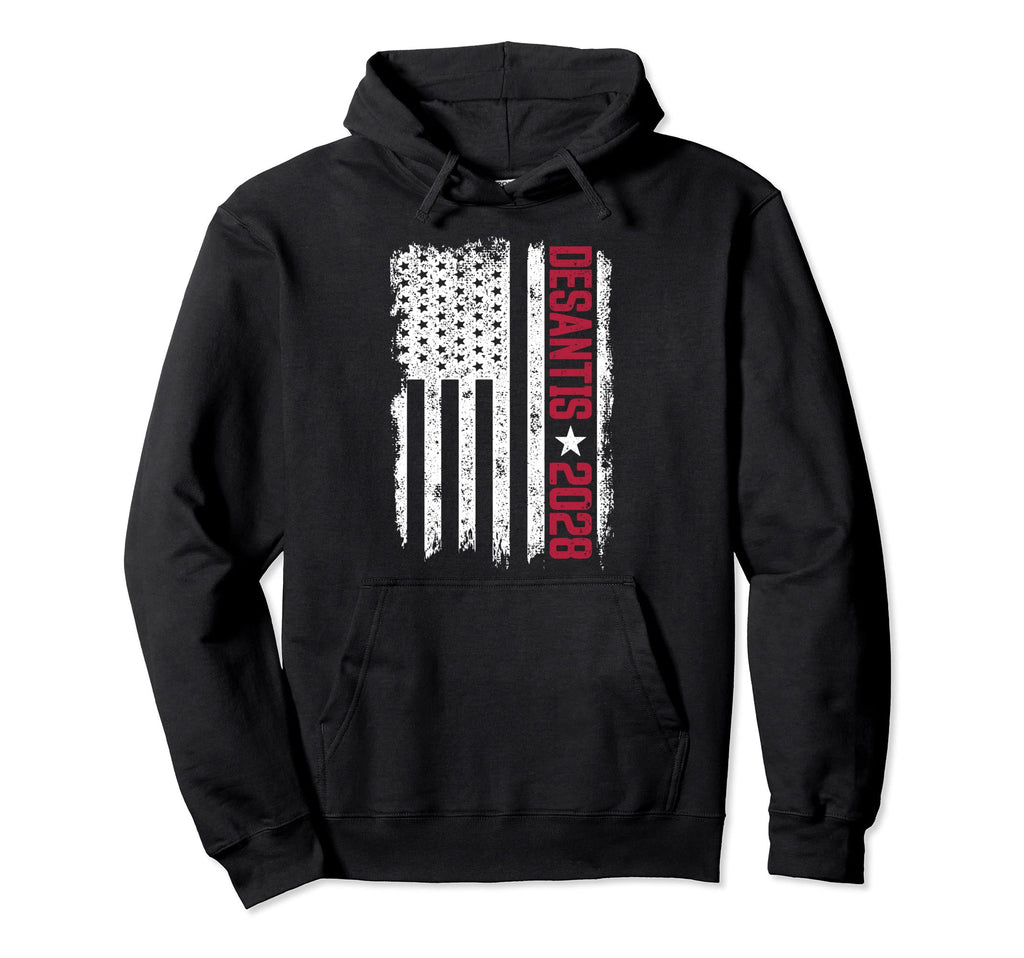 Desantis 2028 American Flag Hoodie - Custom Art Print for Adults - T-Shirt, Sweatshirt, Hoodie