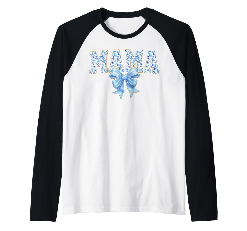 Mama Blue Bow Mom Mother Gift Hoodie - Casual Everyday Wear Men Women - T-Shirt, Sweatshirt, Hoodie