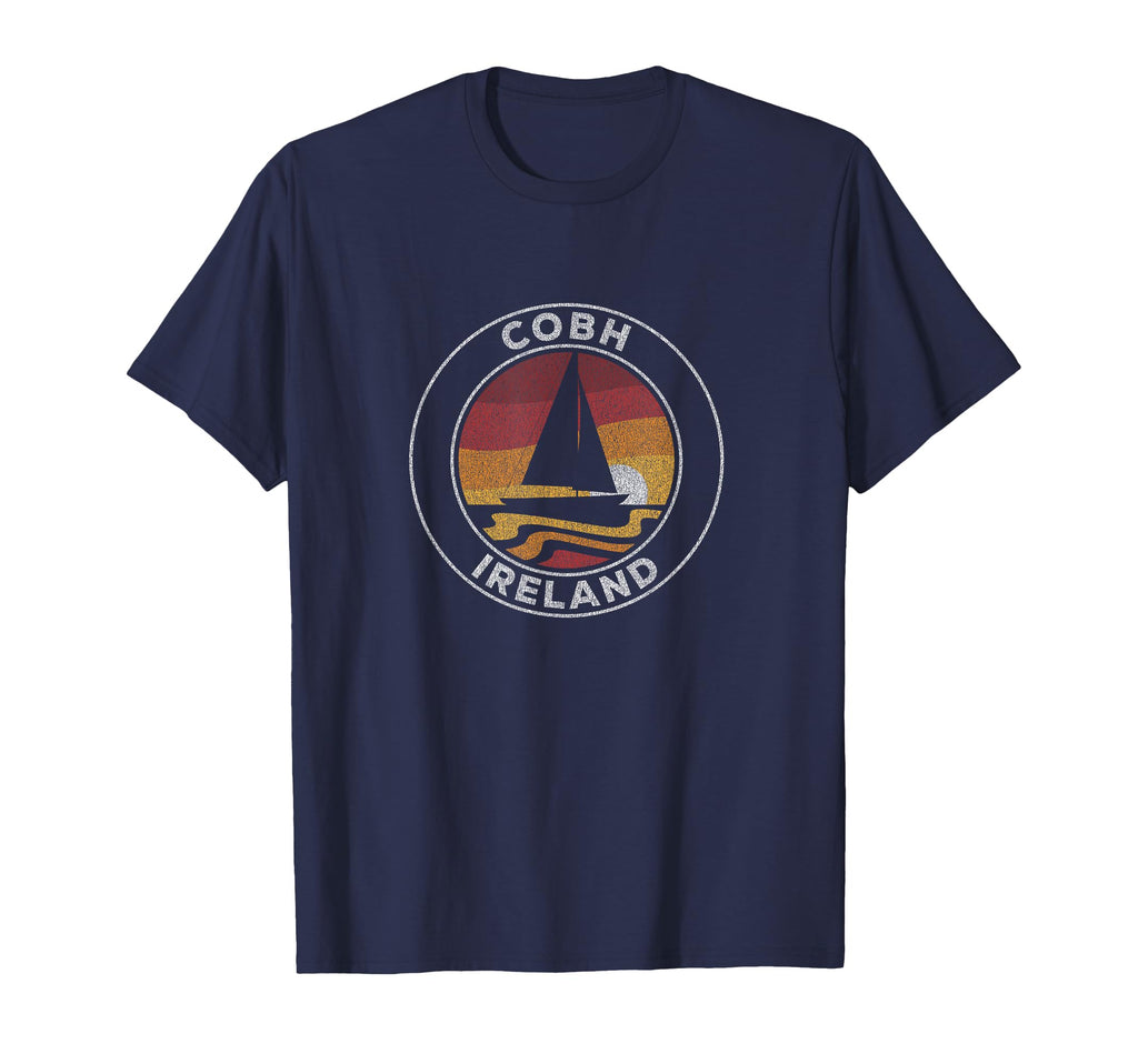 Cobh Ireland Sailboat 70S Sunset T-Shirt - Aesthetic Graphic Unisex - T-Shirt, Sweatshirt, Hoodie